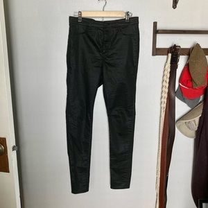 H&M coated black skinny jeans size 10